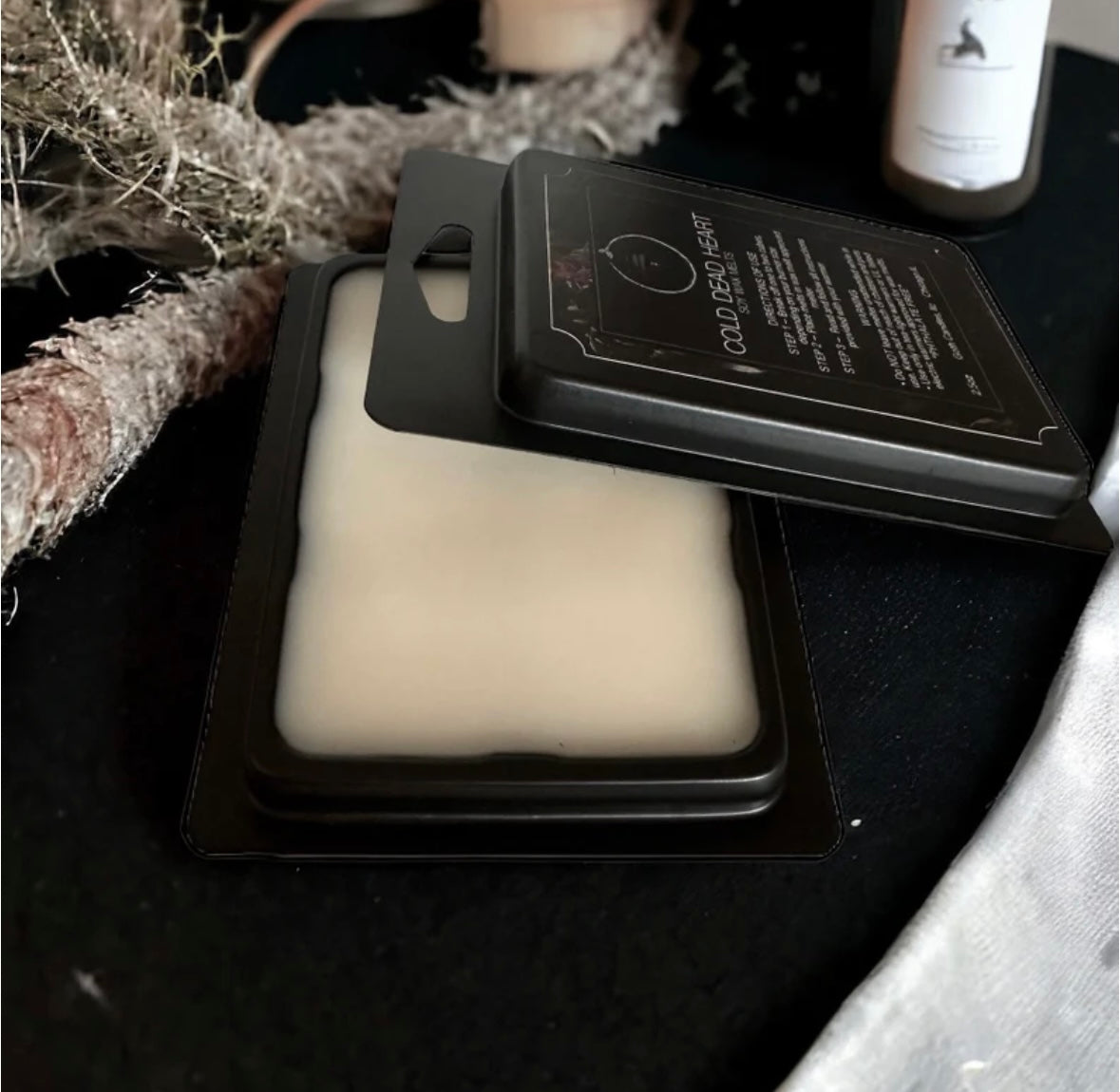 Soy Wax Melts | Lavender Pine | COLD DEAD HEART | Goth Candles | Goth Gift | 2.5oz Black Clamshell Soy Wax Melts Handmade