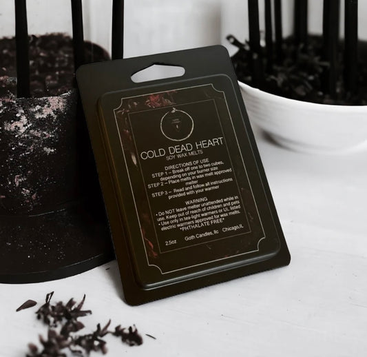 Soy Wax Melts | Lavender Pine | COLD DEAD HEART | Goth Candles | Goth Gift | 2.5oz Black Clamshell Soy Wax Melts Handmade