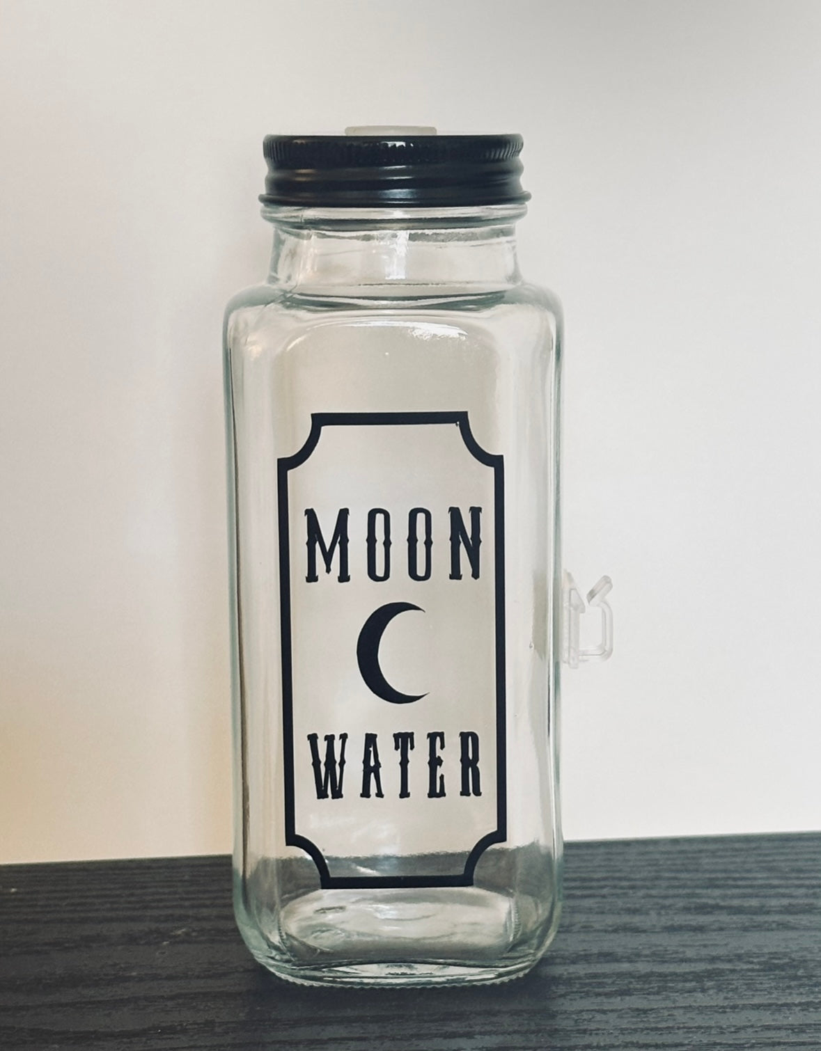 Moon Water Charging Glass Jar 8oz Necklace Holder Hand Made