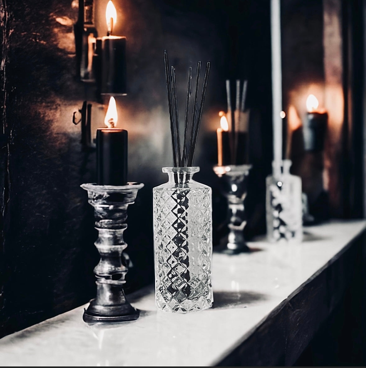 Stud Bundle | October Rust Black Stud Candle | Nag Champa Clear Stud Diffuser