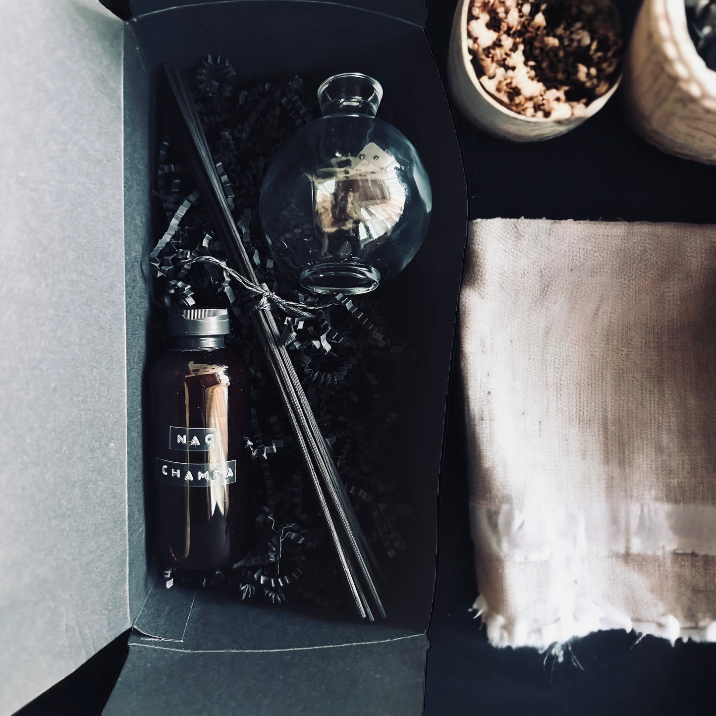 Clear Studded Reed Diffuser | Nag Champa | Palo Santo | Full Moon | Black Orchid | Graveyard Moss | 5oz bottle | Strong | Goth Candles