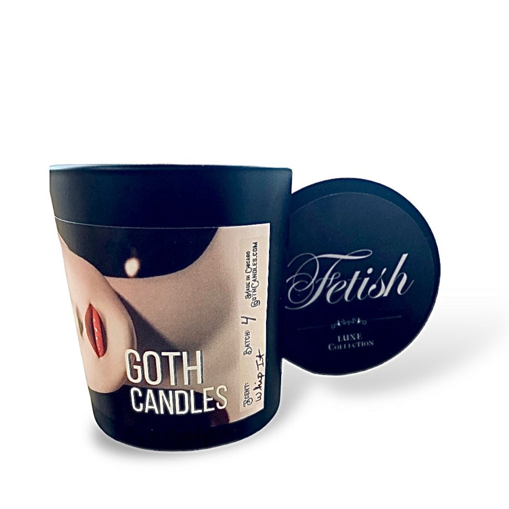 Leather Scent | WHIP IT | Goth Candles | Fetish | Luxe Collection | Premium Soy Wax | 10oz Vessel | Black Candle