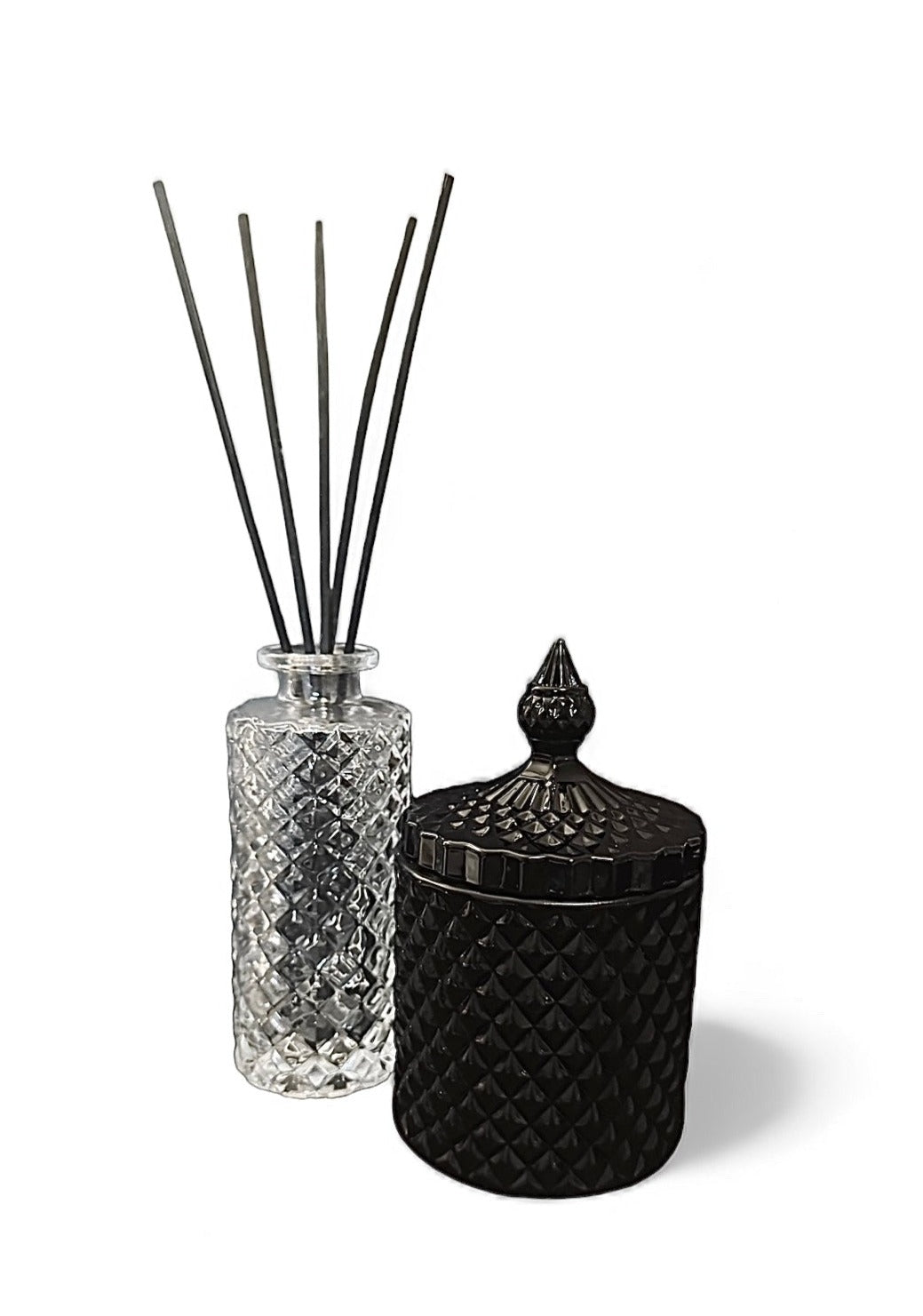 Stud Bundle | October Rust Black Stud Candle | Nag Champa Clear Stud Diffuser