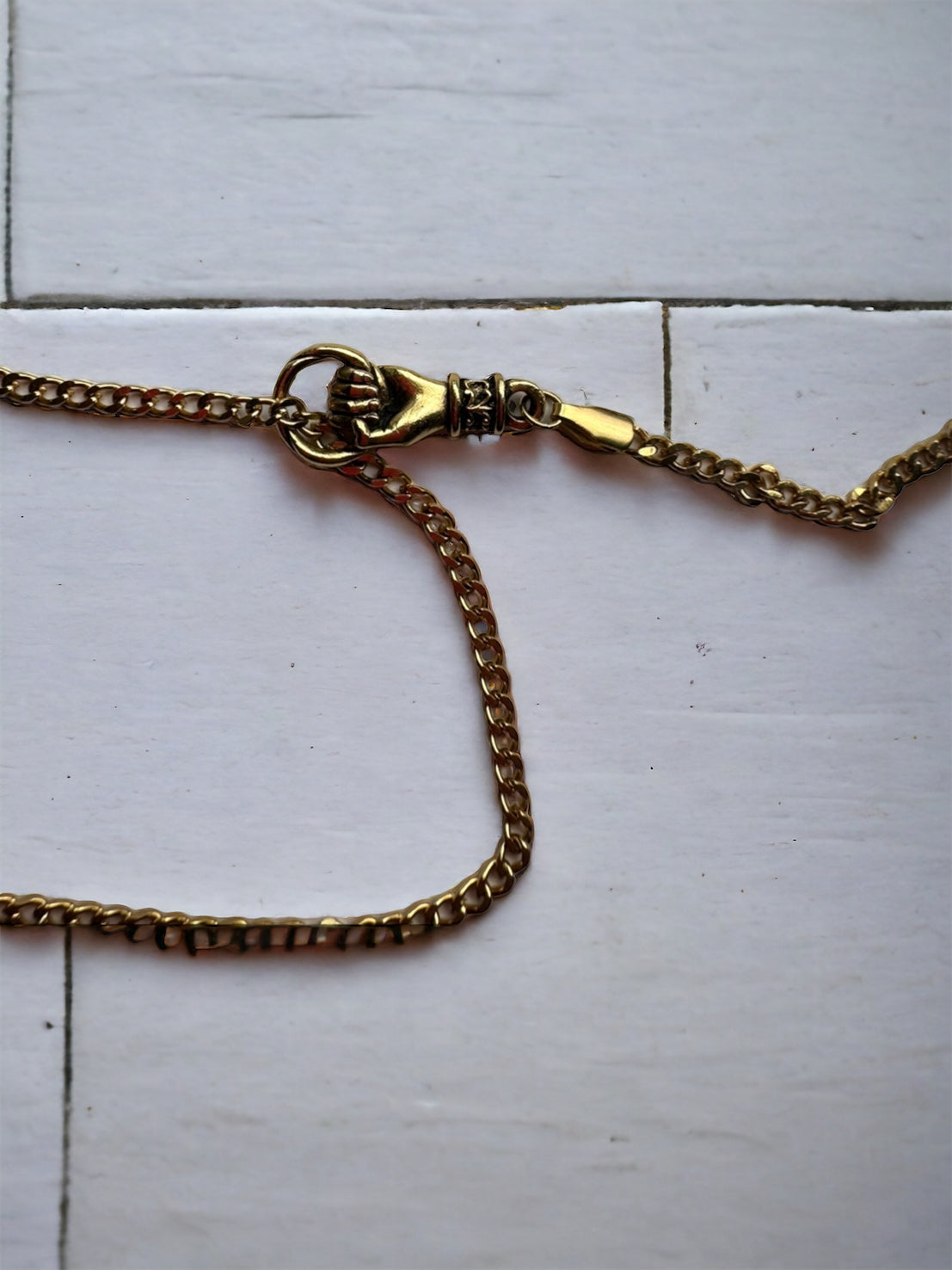 Lariat Hand Tassel Necklace Gold Plated
