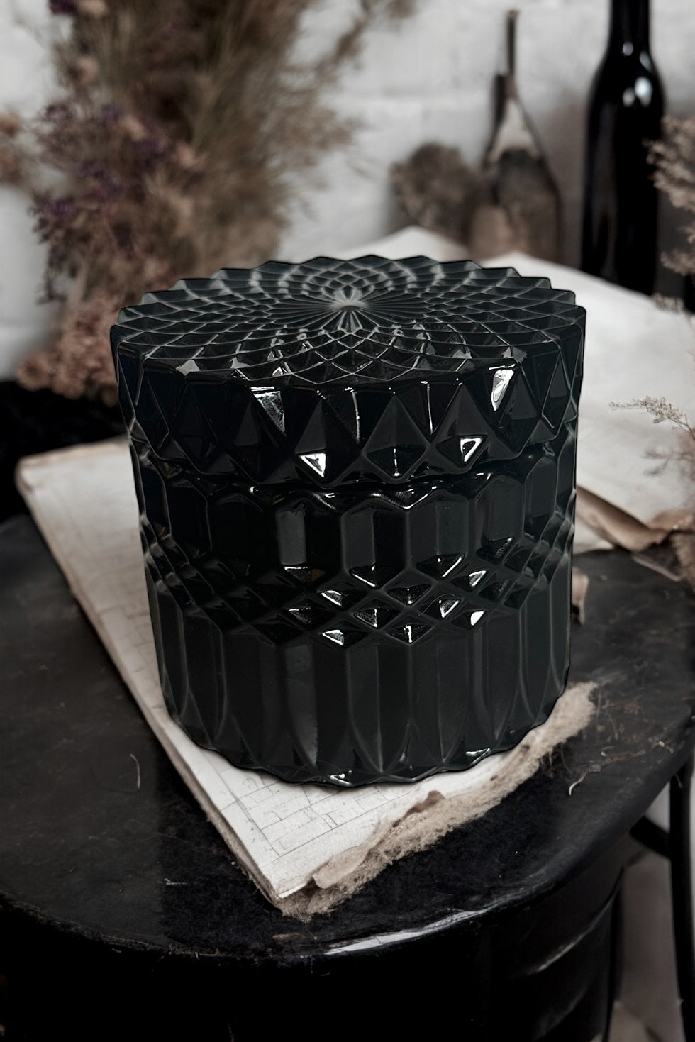 Black Sea Salt Luxury Soy Candle – Sel De Mer Noir – Goth Candles 8oz