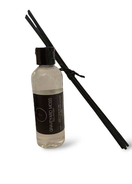 REED DIFFUSER OIL REFILL | Nag Champa | Palo Santo | Black Orchid | Graveyard Moss | 4oz bottle | Strong | Goth Candles