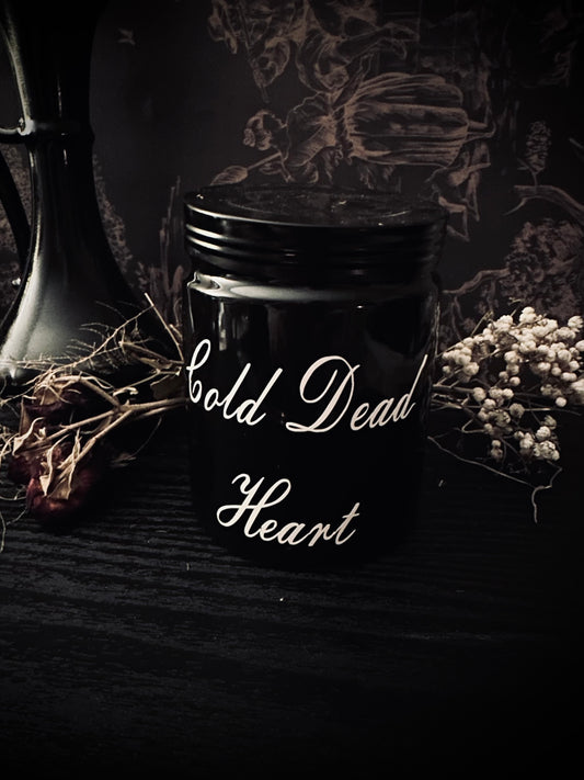 Cold Dead Heart Goth Candle – Winter Pine & Lavender Scent – 10oz Premium Soy Wax – Goth Candle Goth Gift