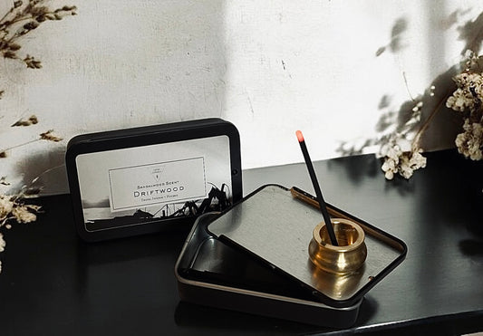 Mini Travel Incense Kit Sandalwood Low Smoke Fast Burning Incense Travel Gift Goth Candles