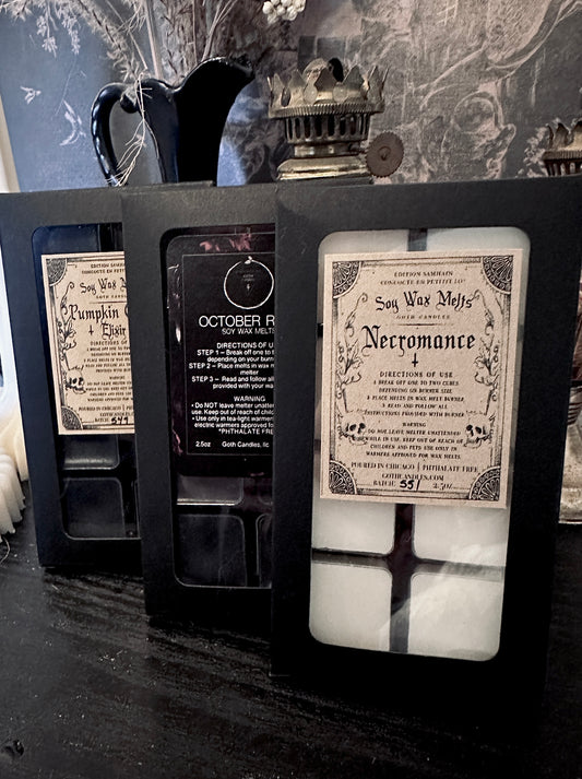 Spooky Wax Melt Halloween Fall Bundle - Pumpkin, Burning Leaves, Dark Herb Scents - Goth Candles