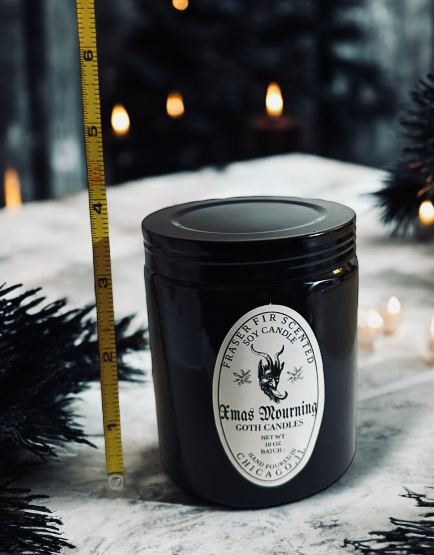 Fraser Fir Bundle | Xmas Mourning |  Christmas Reed Diffuser and Candle | Goth Candles | Goth Gift | Gothmas