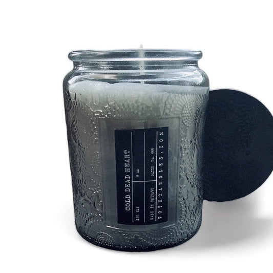 COLD DEAD HEART | Goth Candles | 8.8 oz | Anti Valentines Day Gift | Soy Premium Wax
