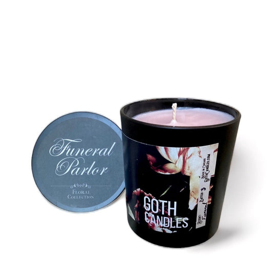 Fresh Rose Scent | FUNERAL | Funeral Parlor Collection | Goth Candles | Soy Wax 10oz Vessel