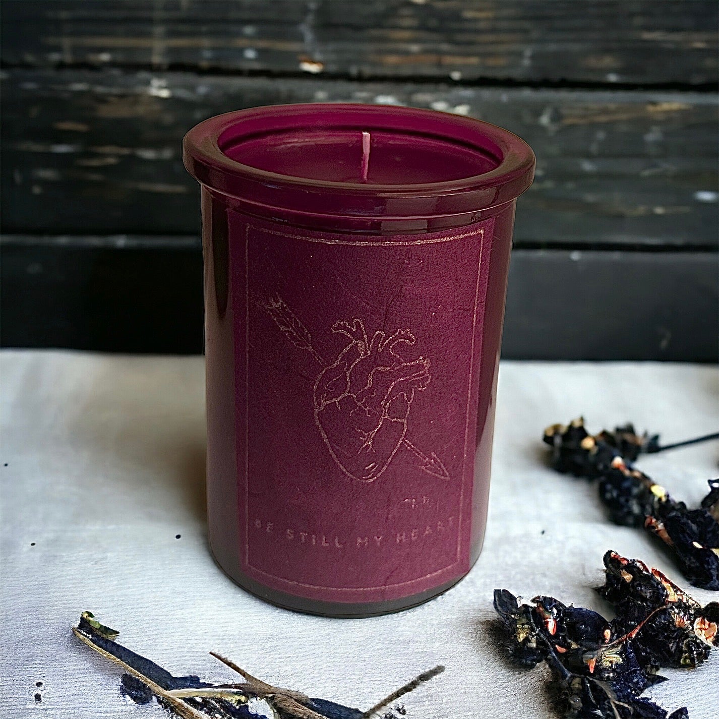 Be Still My Heart 6oz Goth Unique Red Best Valentines Candle Soy Smoked Incense Rose Scent