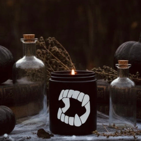 Pumpkinhead Halloween Candle 9oz Black Vampire Soy Goth Candles Halloween Decor