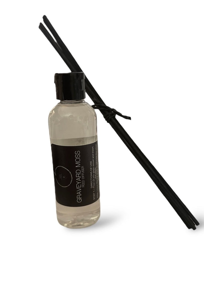 REED DIFFUSER OIL REFILL | Nag Champa | Palo Santo | Black Orchid | Graveyard Moss | 4oz bottle | Strong | Goth Candles