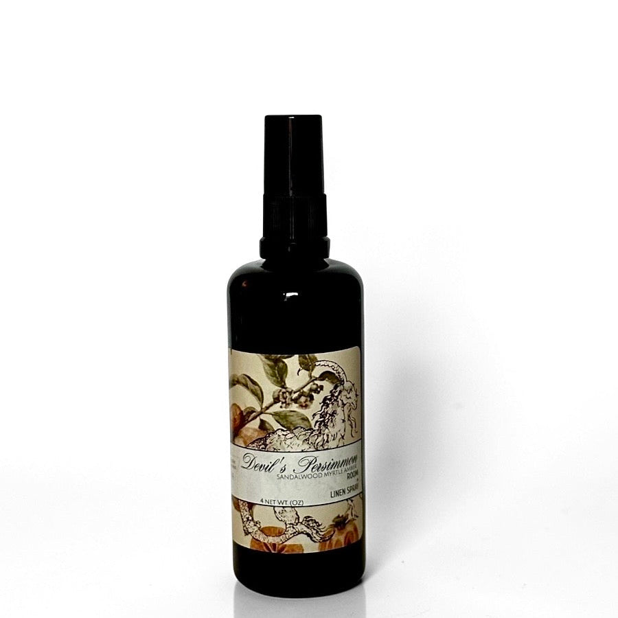Room Spray with a decorative label on a white background