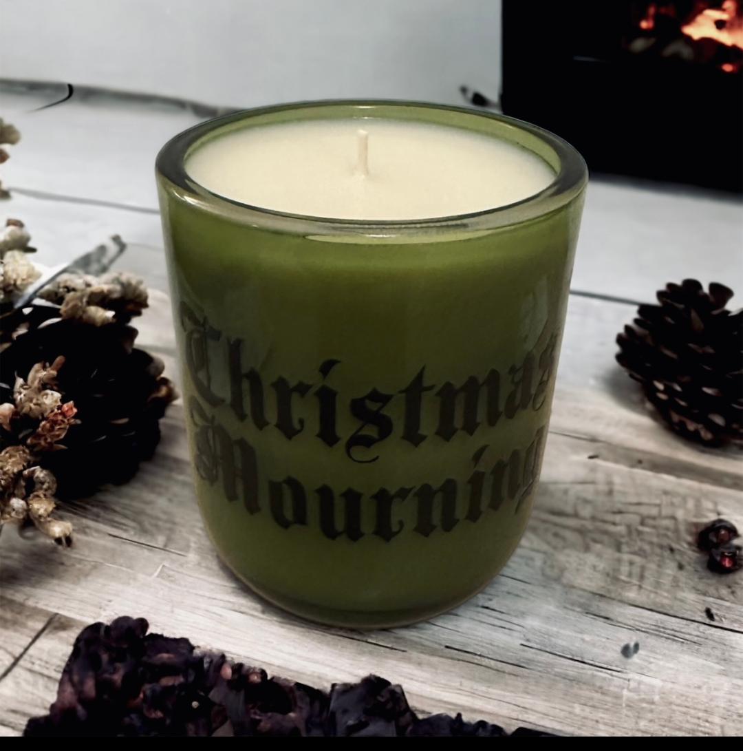 Fraser Fir | CHRISMAS MOURNING | Goth Candles | Christmas Green Soy Candle|Premium Soy Wax| Goth Christmas Candle | 12oz Vessel | Gothmas Type O Negative