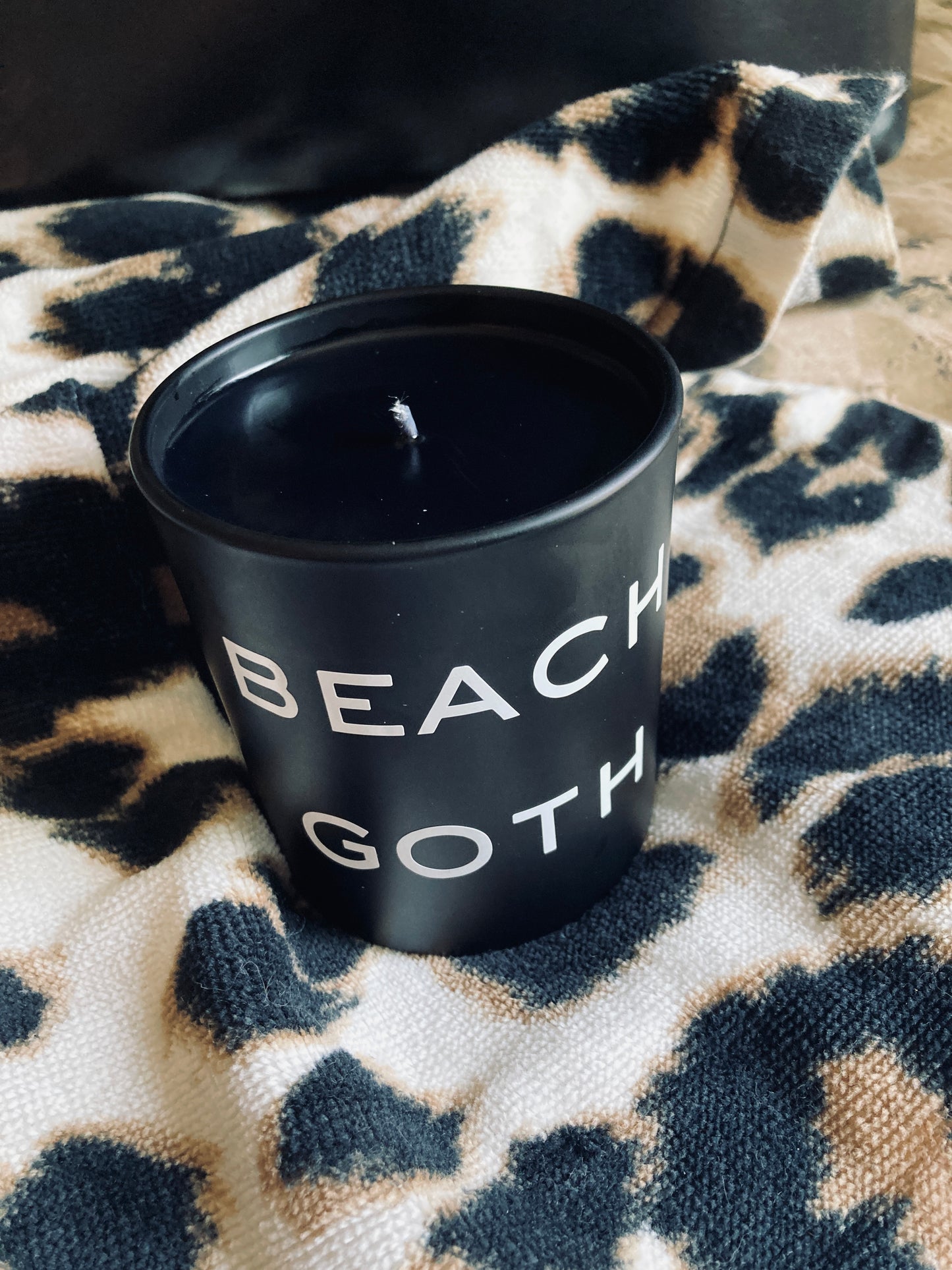 BEACH GOTH #2 Candle |Tropical Vanilla Scent| Goth Candles | Black Soy 10oz Candle Vessel