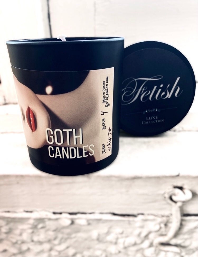 Leather Scent | WHIP IT | Goth Candles | Fetish | Luxe Collection | Premium Soy Wax | 10oz Vessel | Black Candle