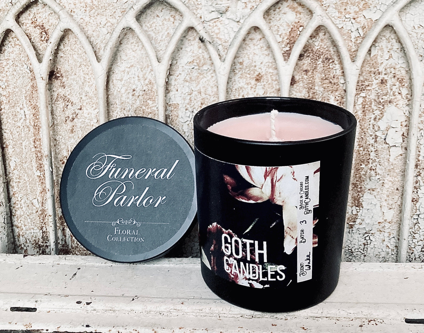 WAKE | Sweet Bouquet Floral Scent | Funeral Parlor Collection | Goth Candles | 10 oz Vessel | Premium Soy Wax | Valentines Day Gift